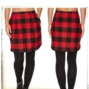 Woolrich Buffalo Plaid Wrap Short Skirt Red Black Sz 10 Wool Blend